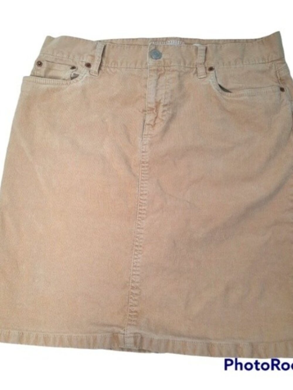 Old Navy Y2K Tan Corduroy Stretch Pencil Skirt Vintage Size 8